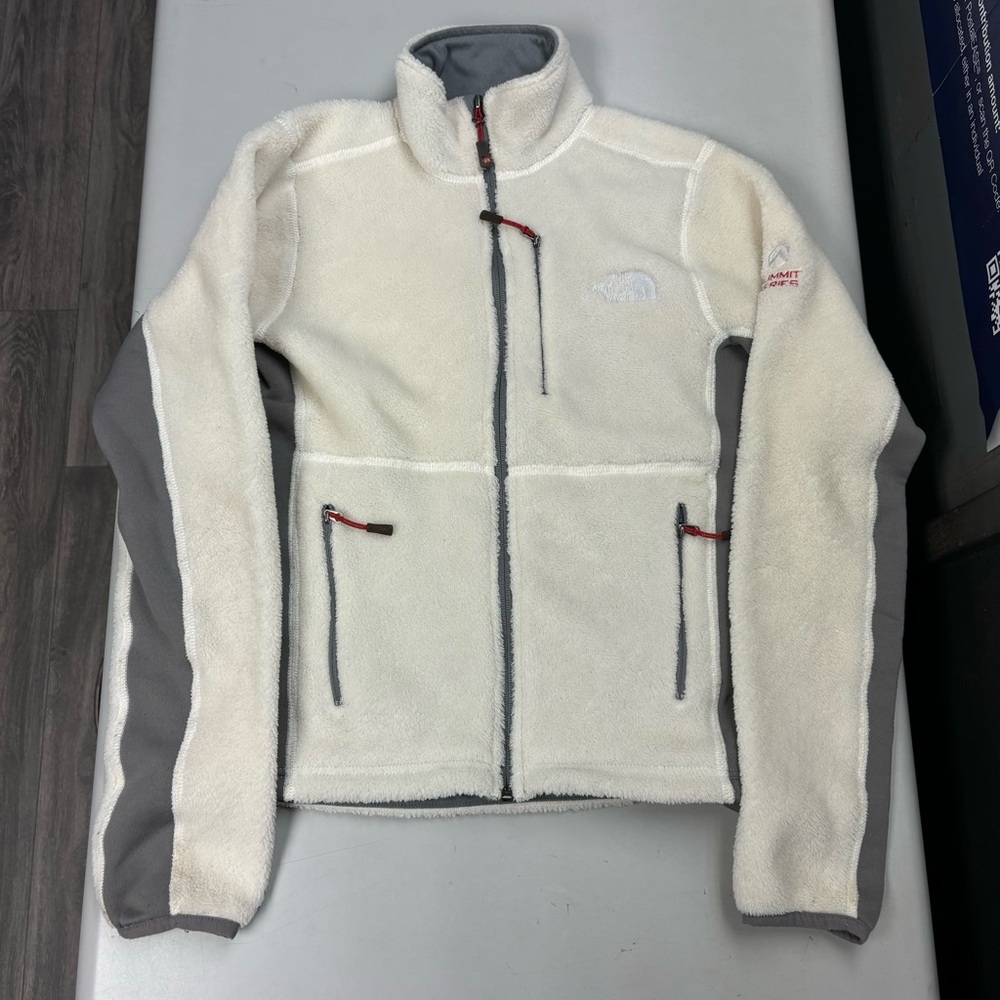 The North Face Scythe Jacket Women’s Small White Gray Performance Fitted Fleece